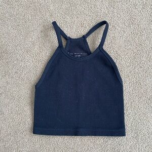 FP Movement Black Ribbed Racerback Crop Tank